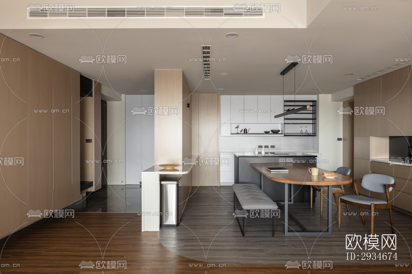 日式平层效果图下载（渲染图6）