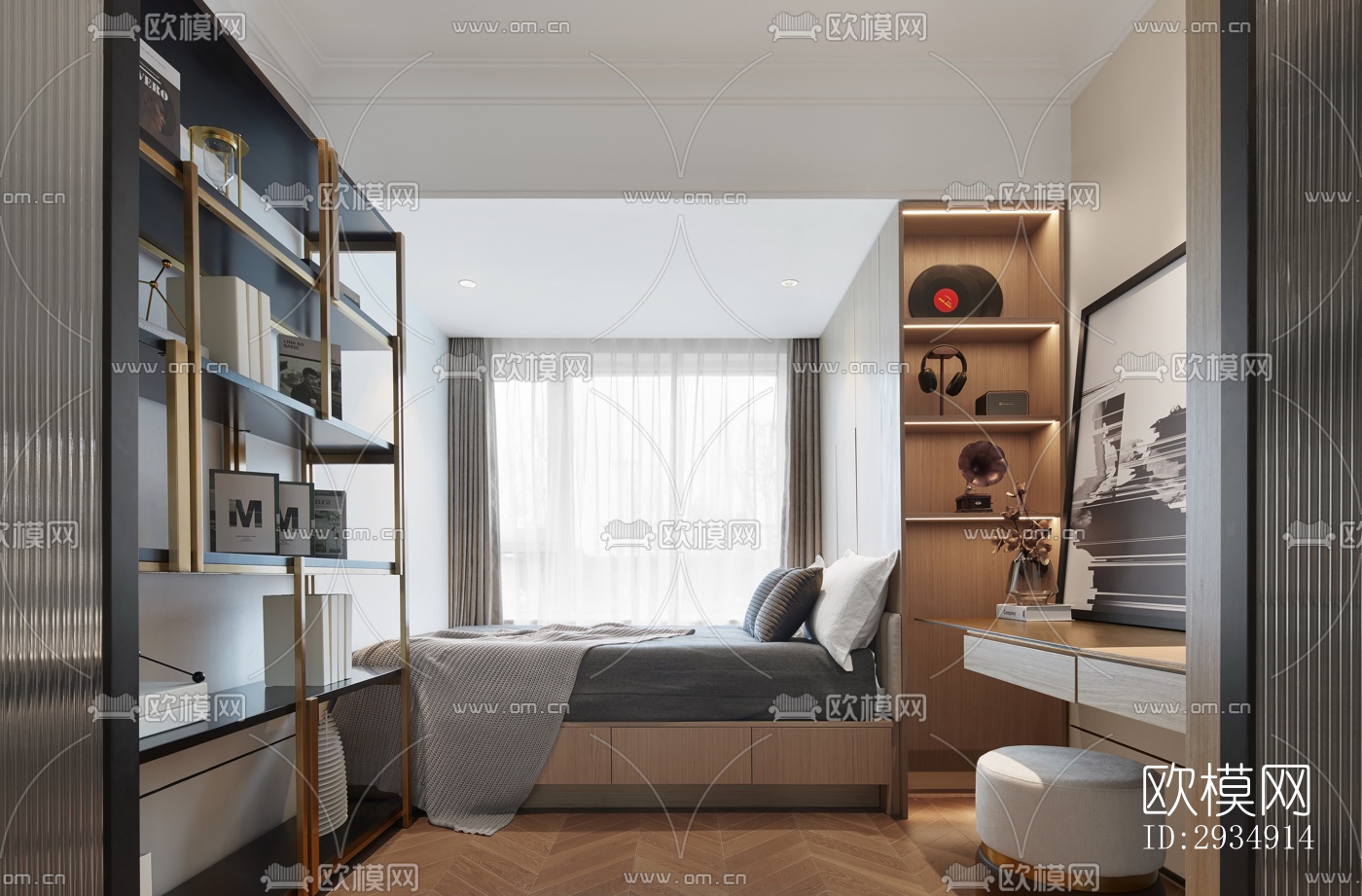 现代平层效果图下载（渲染图15）