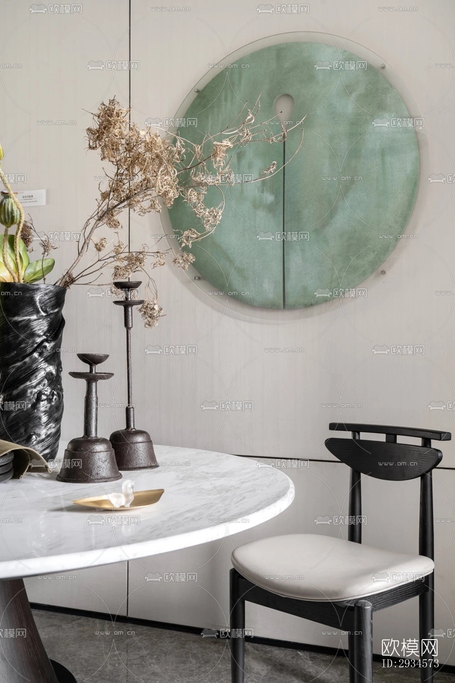 新中式平层效果图下载（渲染图6）