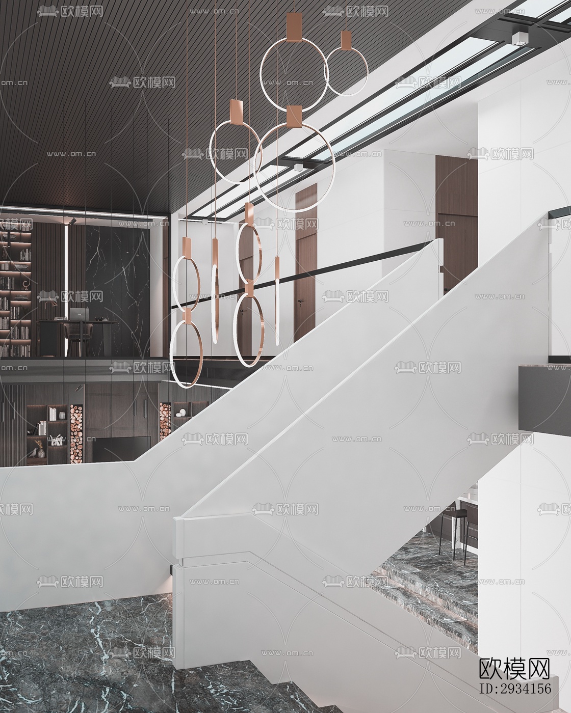 高级灰别墅效果图下载（渲染图10）