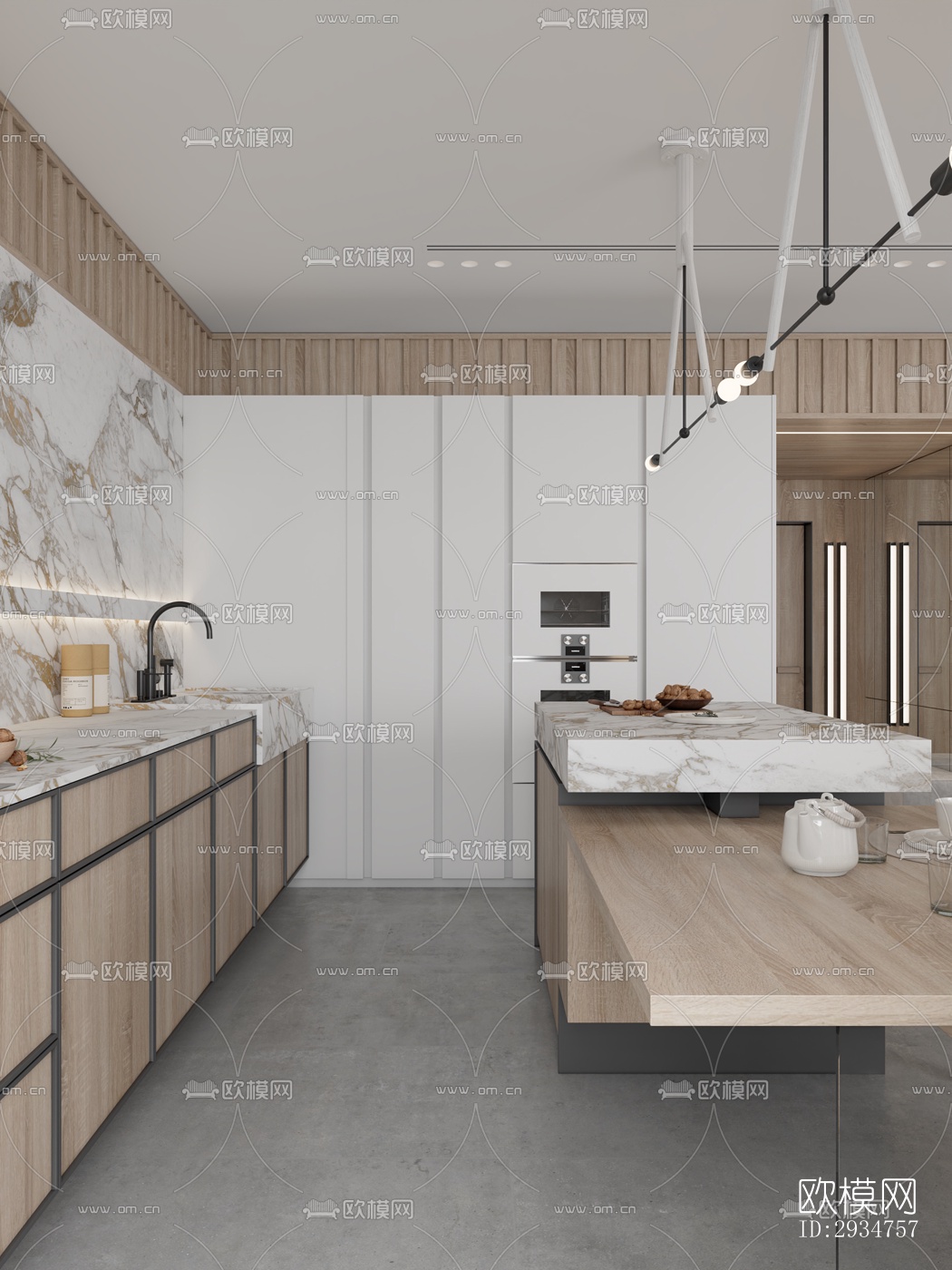 现代平层效果图下载（渲染图3）