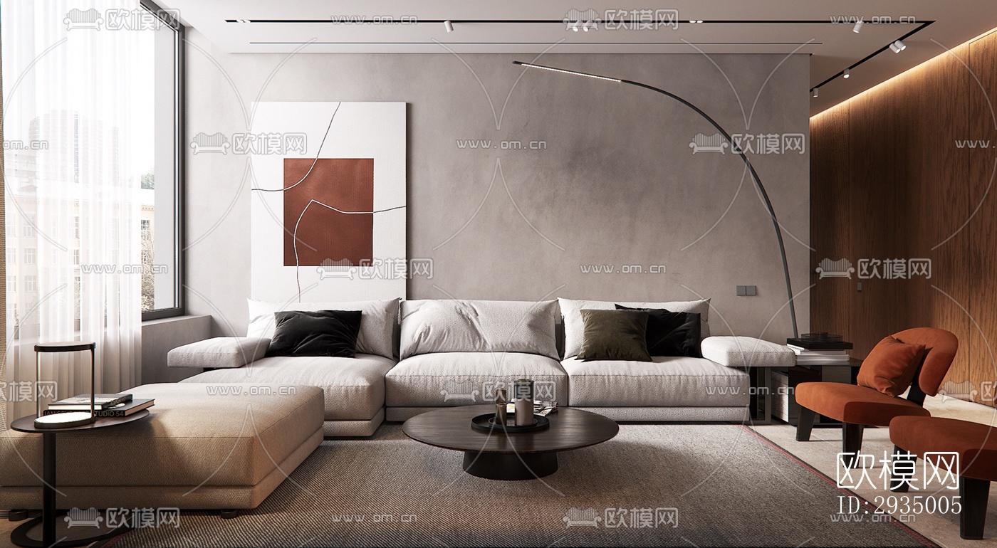 现代平层效果图下载（渲染图19）