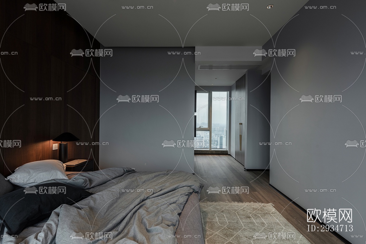 现代平层效果图下载（渲染图6）