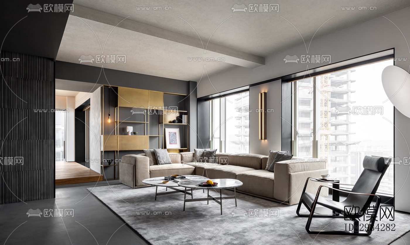 现代复式效果图下载（渲染图2）