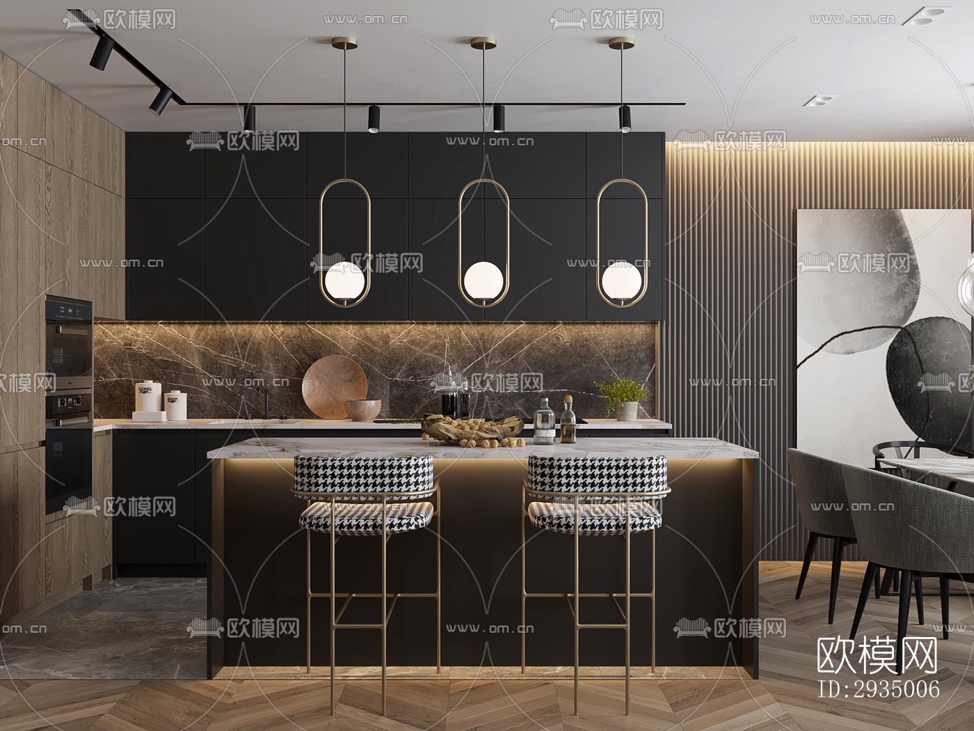 现代平层效果图下载（渲染图9）