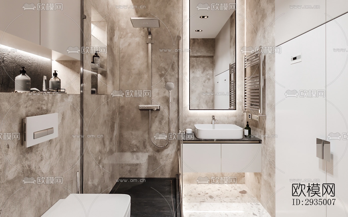 现代平层效果图下载（渲染图16）