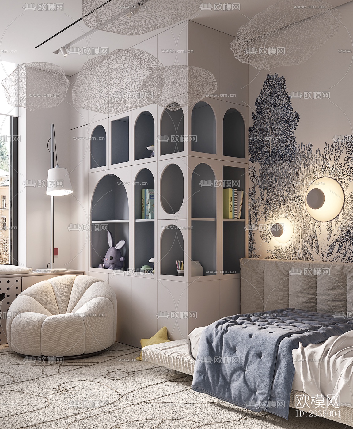 现代平层效果图下载（渲染图3）