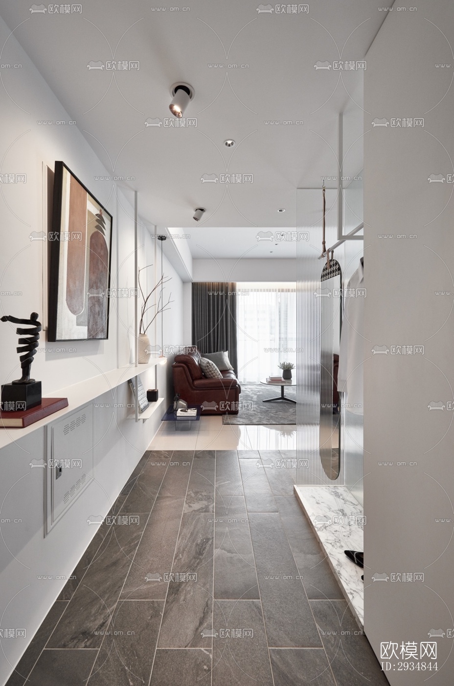 现代平层效果图下载（渲染图1）