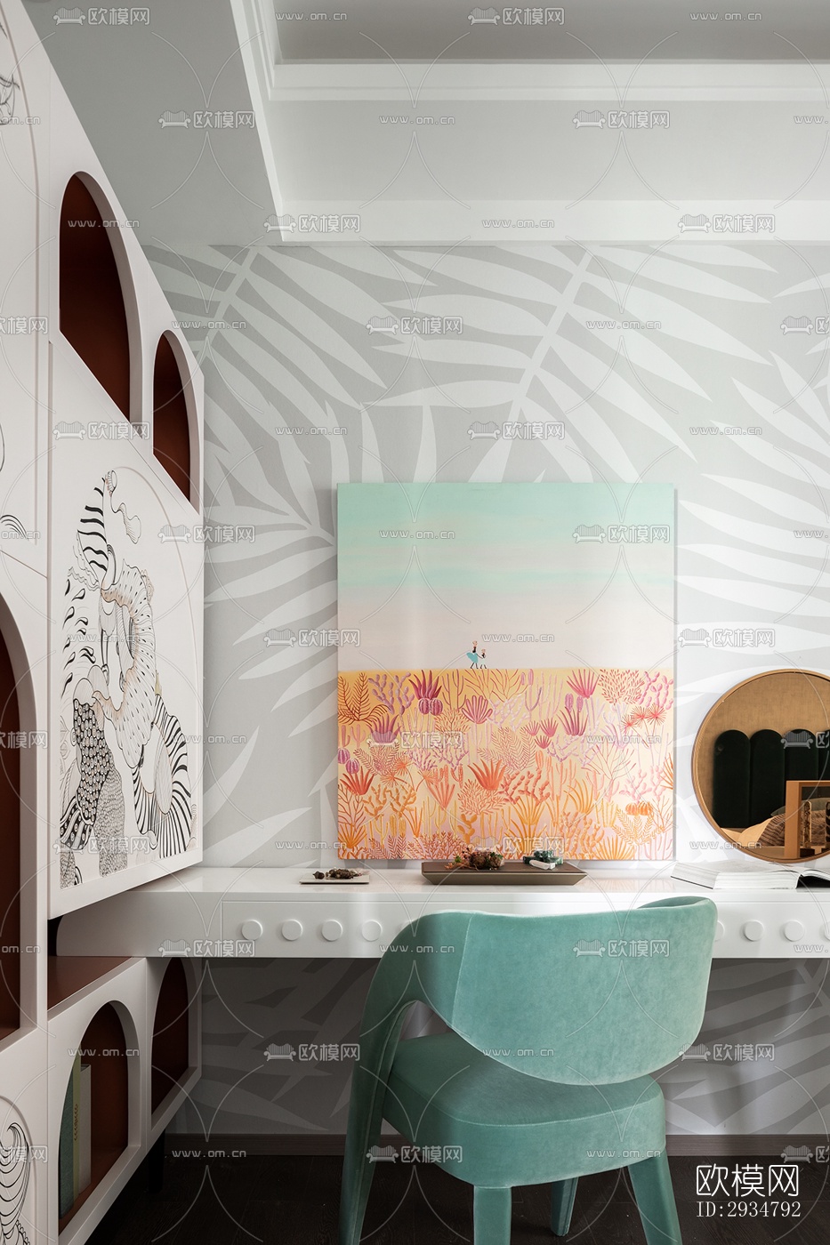 现代平层效果图下载（渲染图15）