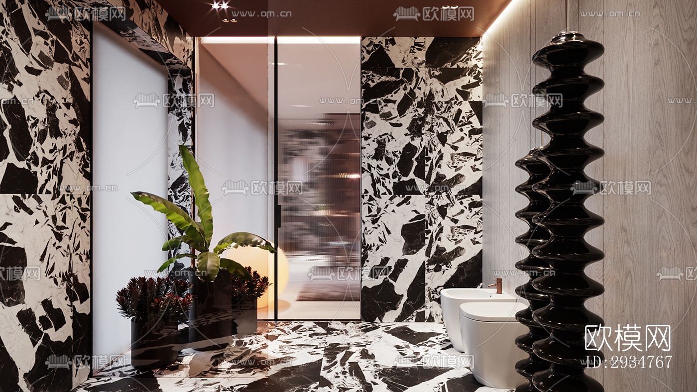 现代平层效果图下载（渲染图3）