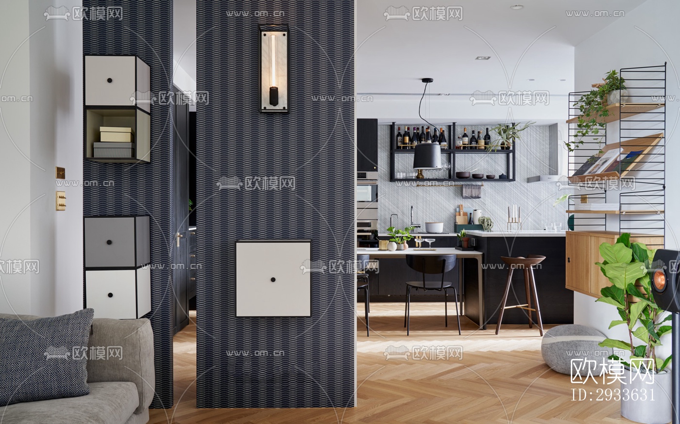 北欧公寓效果图下载（渲染图5）