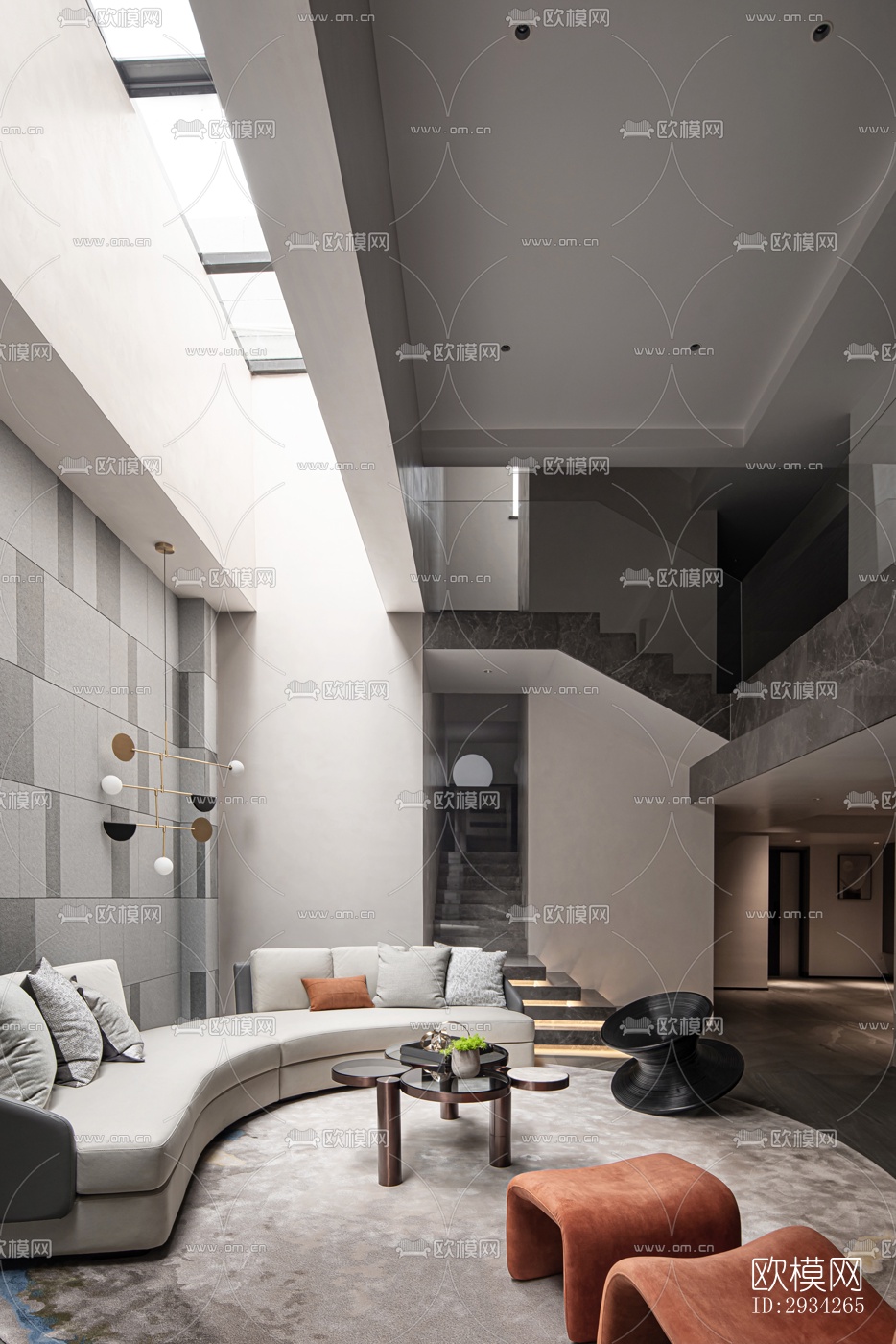 现代复式效果图下载（渲染图11）