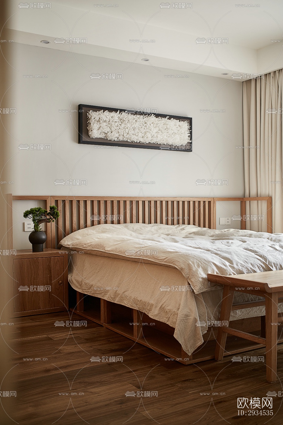 新中式平层效果图下载（渲染图6）