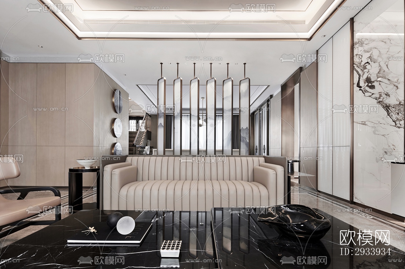 新中式别墅效果图下载（渲染图13）