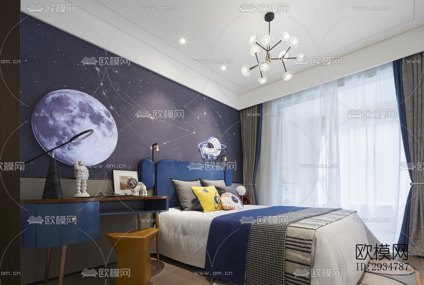 现代平层效果图下载（渲染图13）