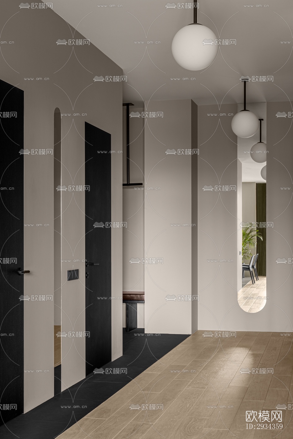 侘寂平层效果图下载（渲染图3）