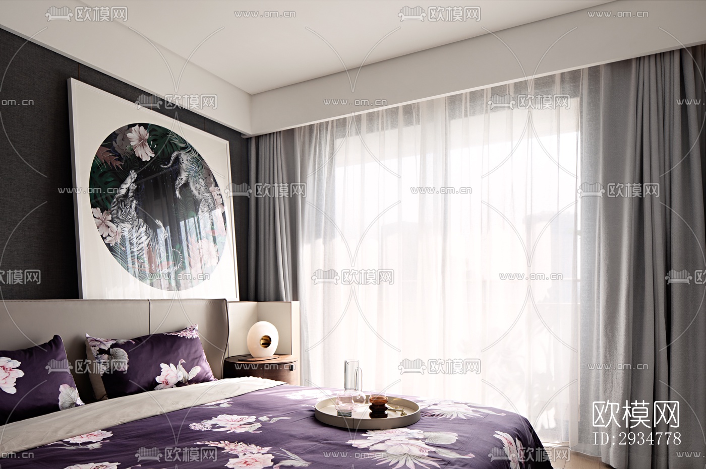 现代平层效果图下载（渲染图14）