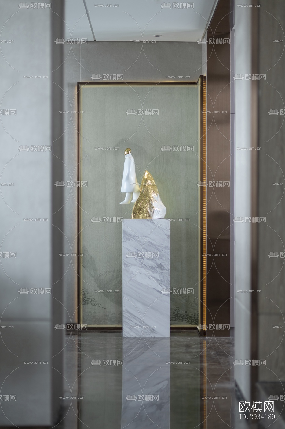 新中式复式效果图下载（渲染图4）