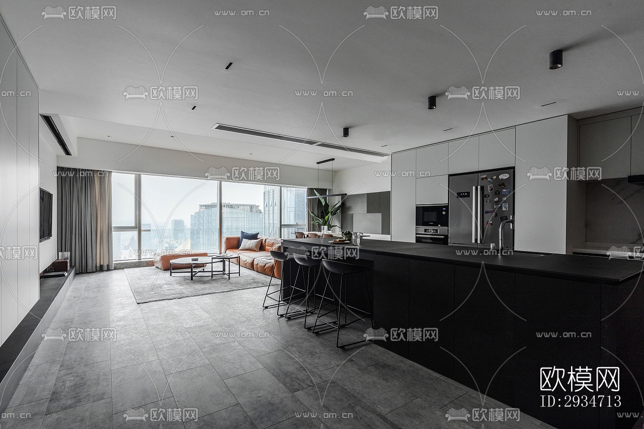 现代平层效果图下载（渲染图16）