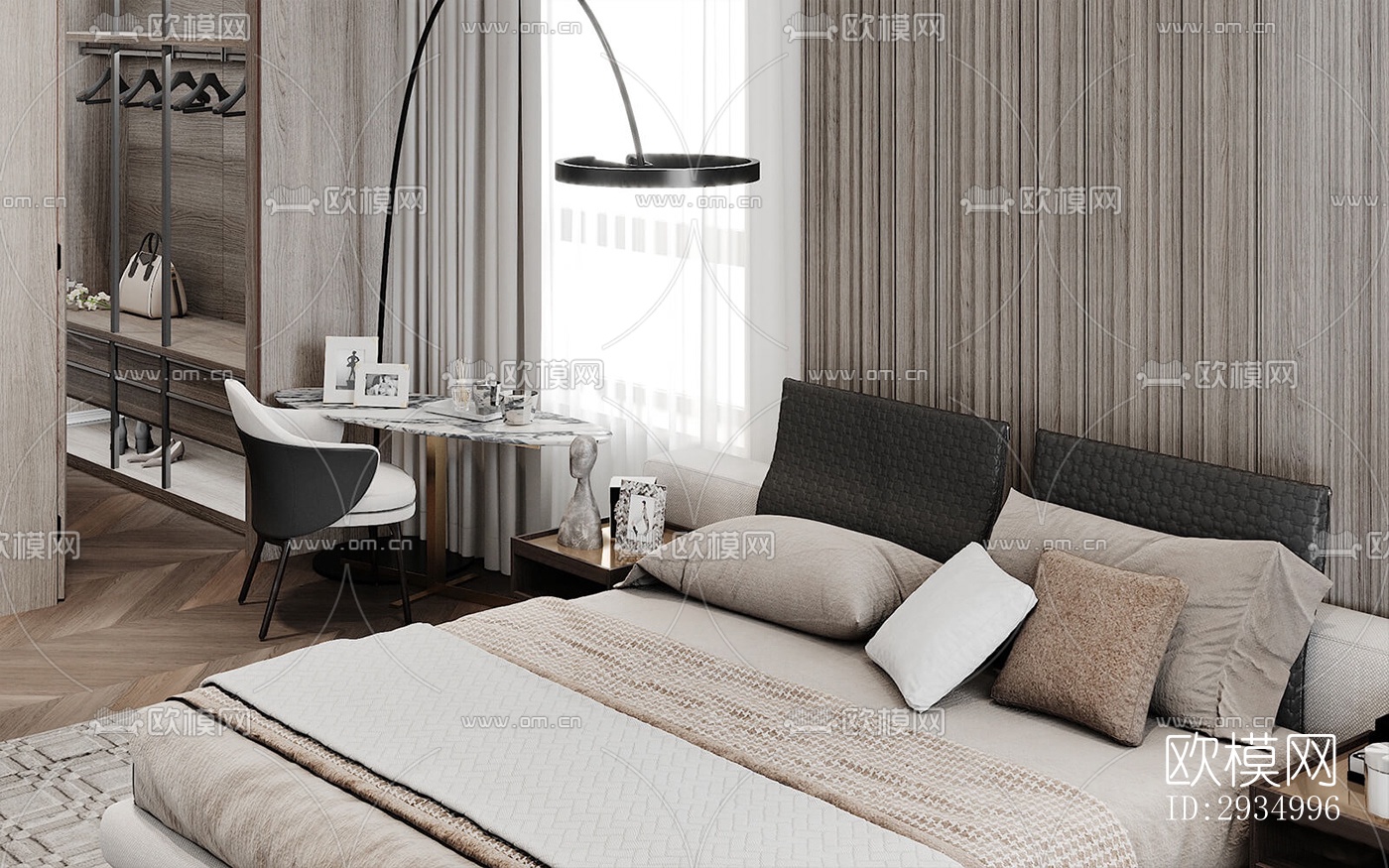 现代平层效果图下载（渲染图14）