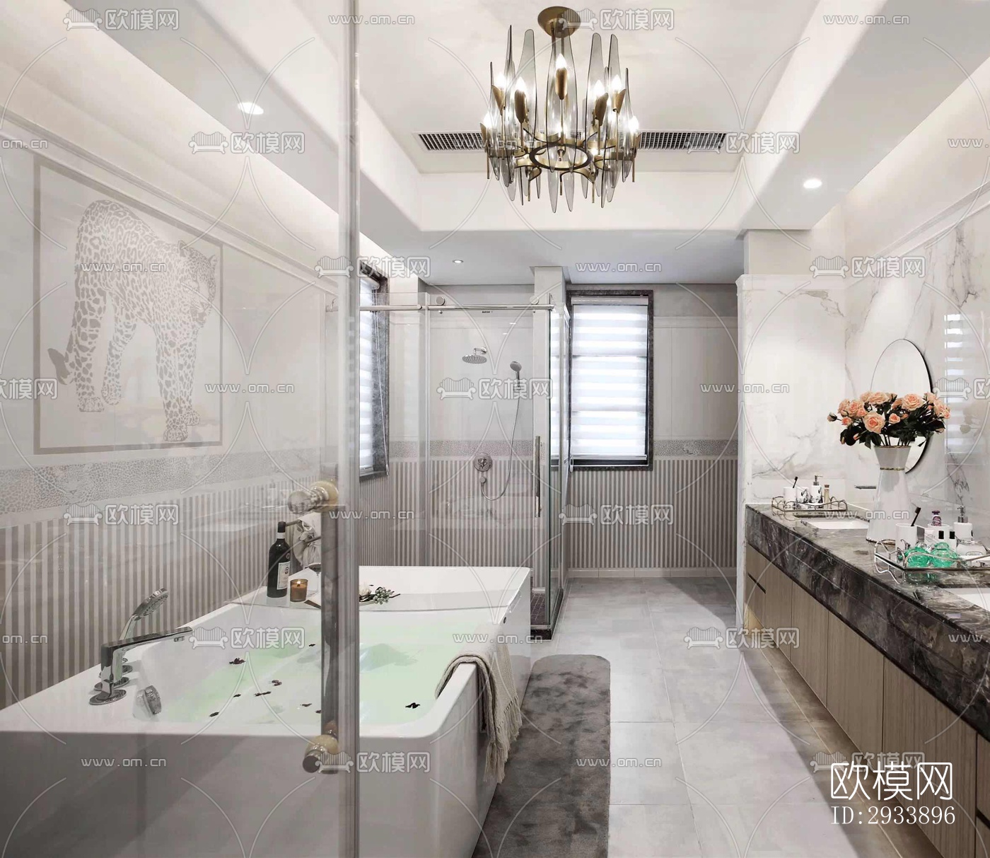 新中式别墅效果图下载（渲染图9）