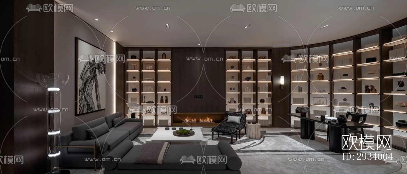 新中式别墅效果图下载（渲染图9）