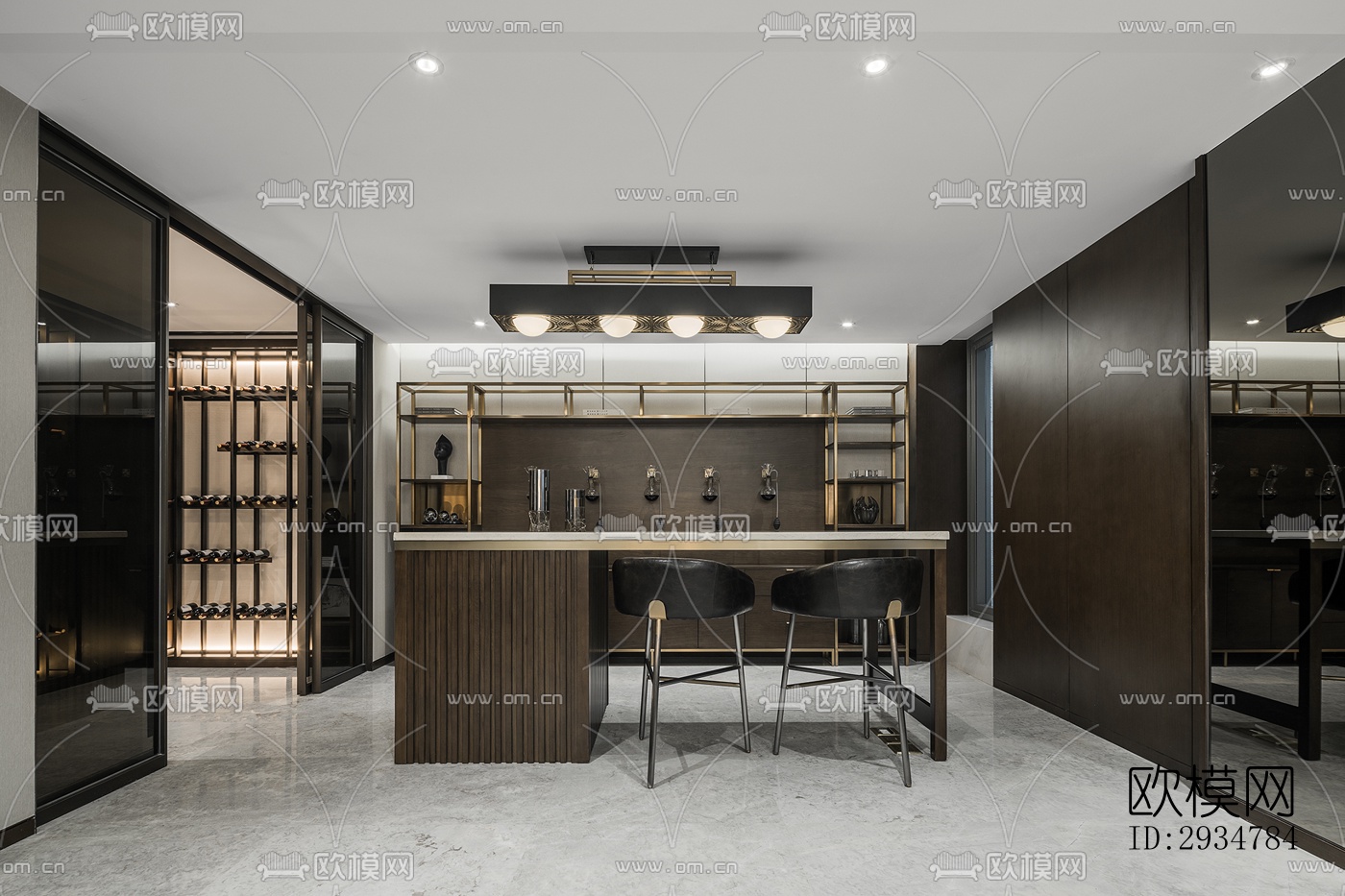 现代平层效果图下载（渲染图4）