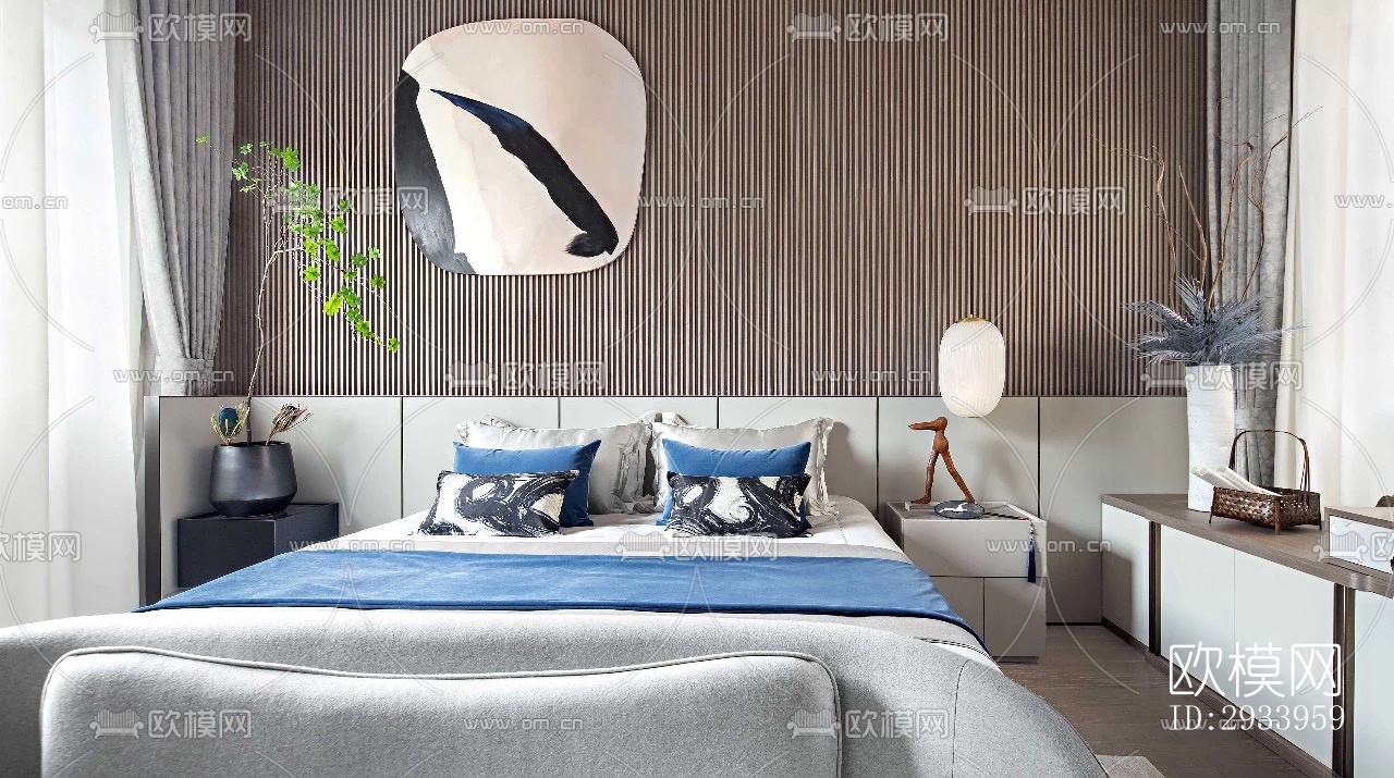 新中式别墅效果图下载（渲染图2）