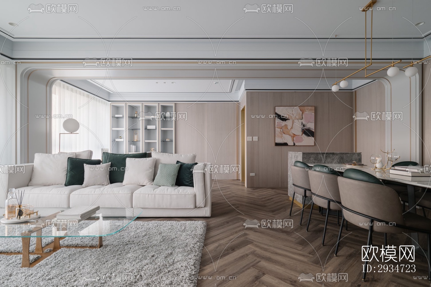 现代平层效果图下载（渲染图16）