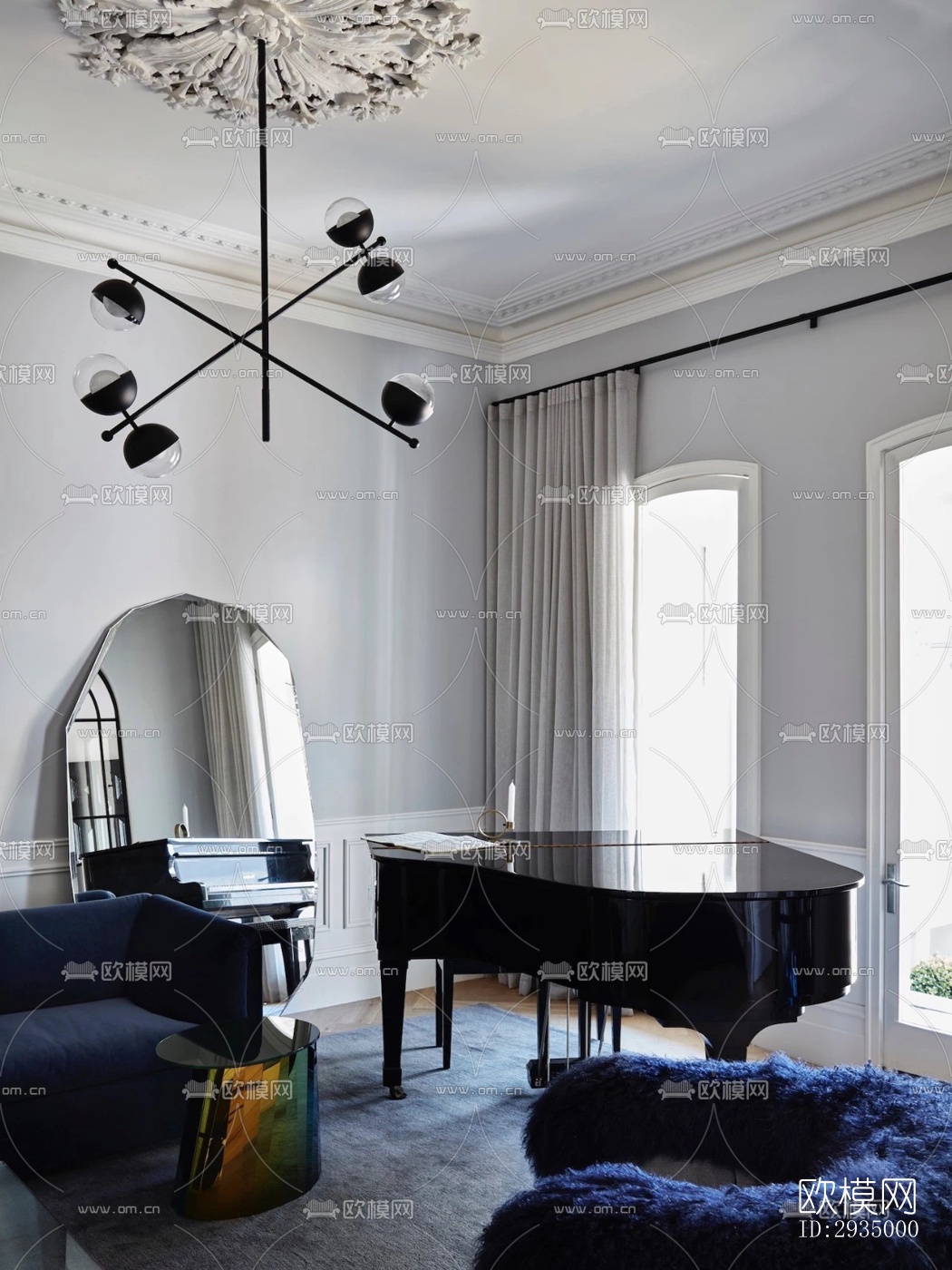 现代平层效果图下载（渲染图13）