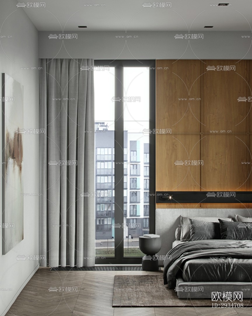 现代平层效果图下载（渲染图4）