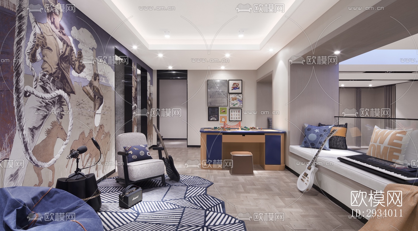 新中式别墅效果图下载（渲染图15）