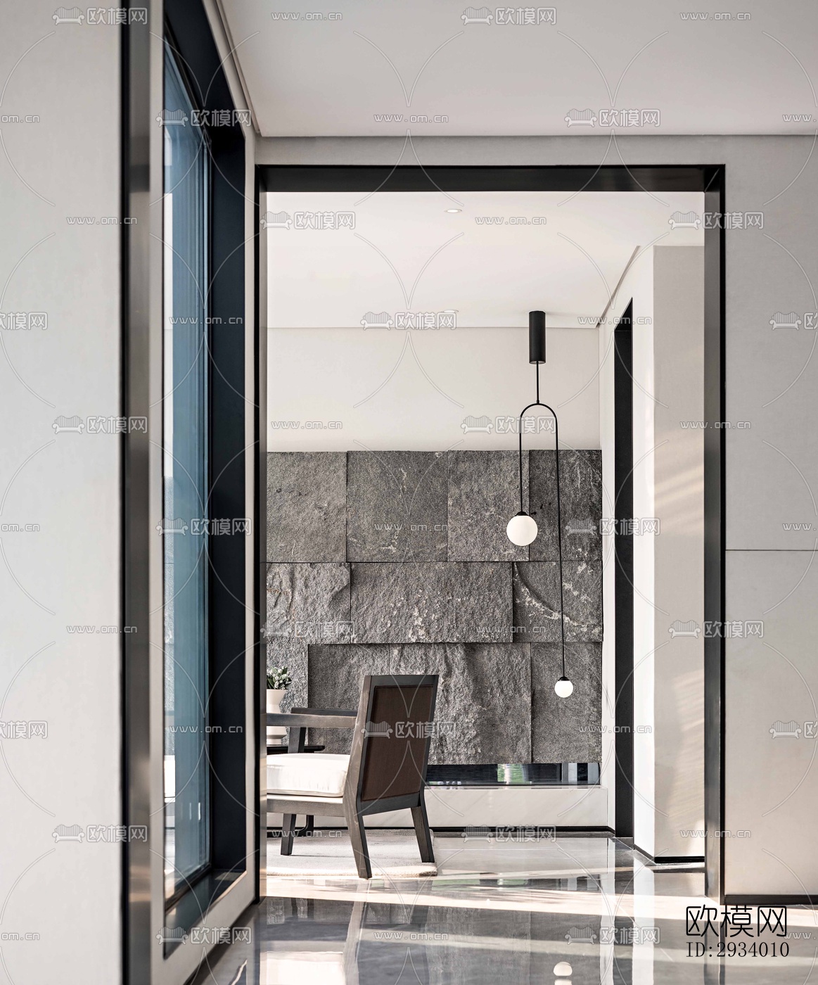 新中式别墅效果图下载（渲染图3）