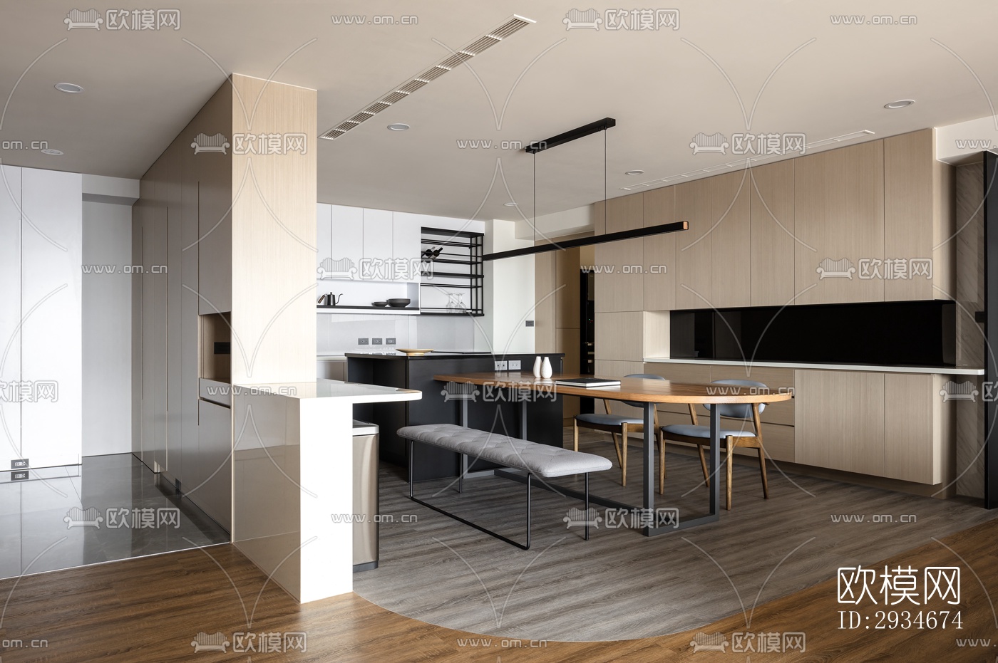 日式平层效果图下载（渲染图4）