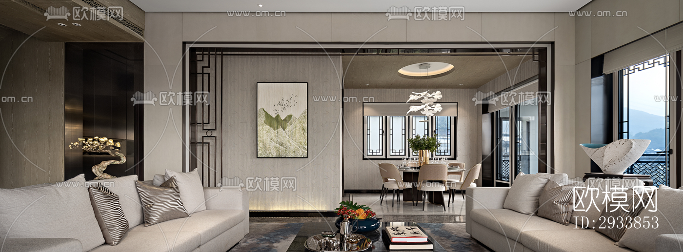 中式别墅效果图下载（渲染图10）