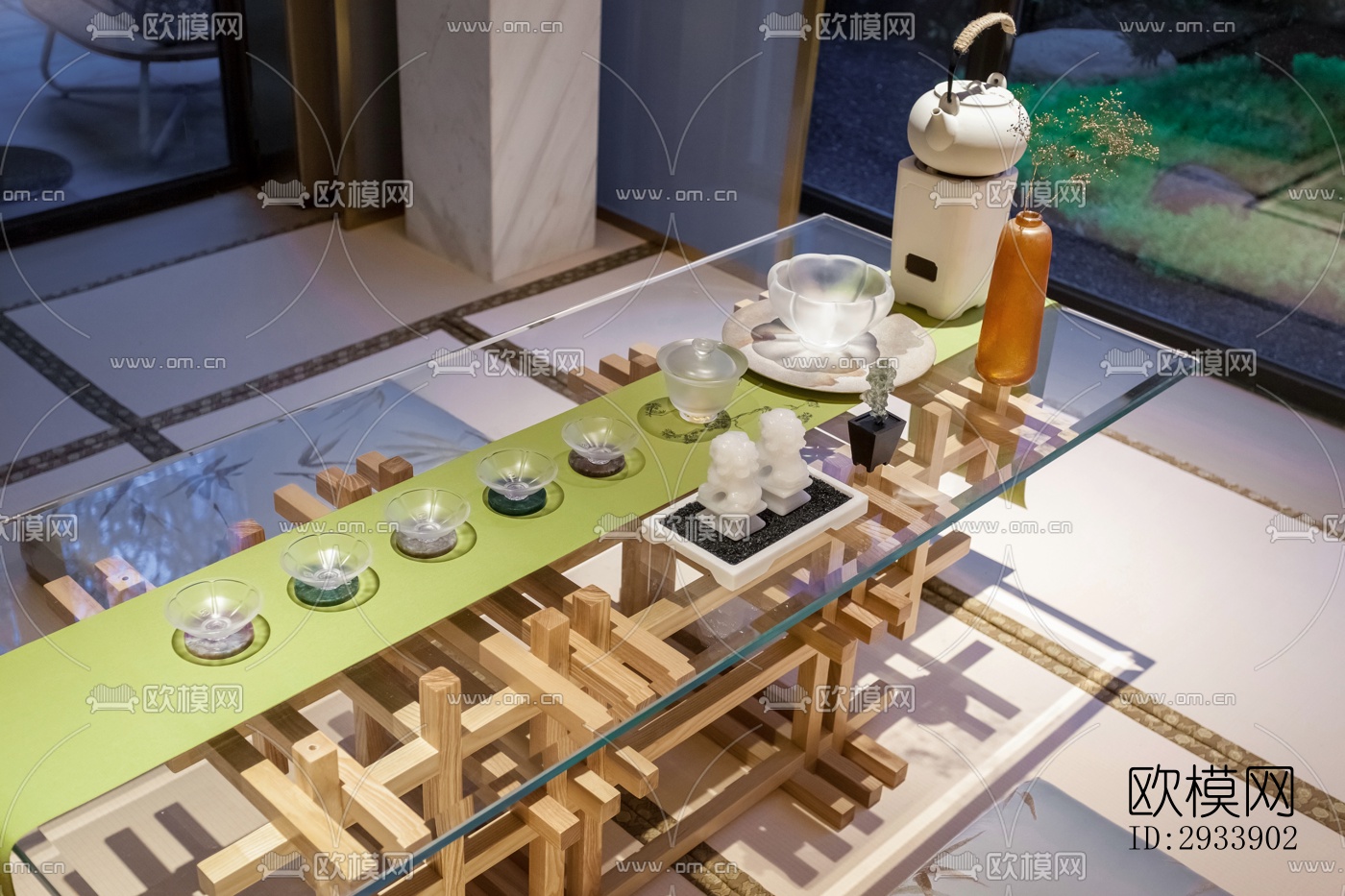 新中式别墅效果图下载（渲染图13）