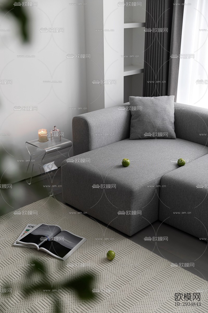 现代平层效果图下载（渲染图6）