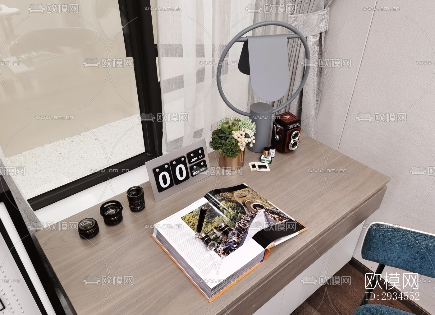 新中式平层效果图下载（渲染图14）