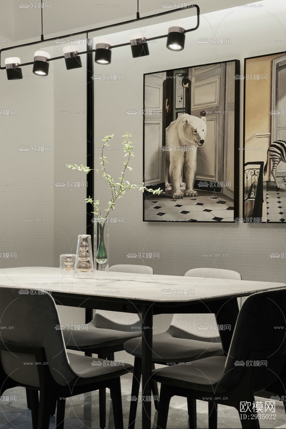 现代平层效果图下载（渲染图14）