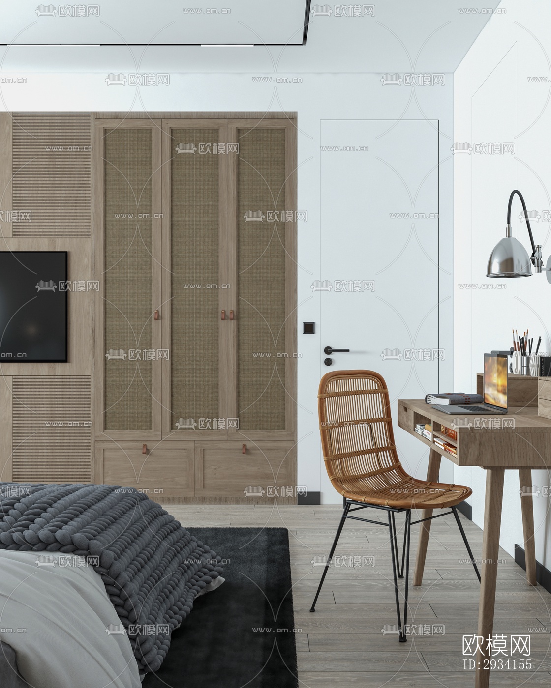 高级灰别墅效果图下载（渲染图3）