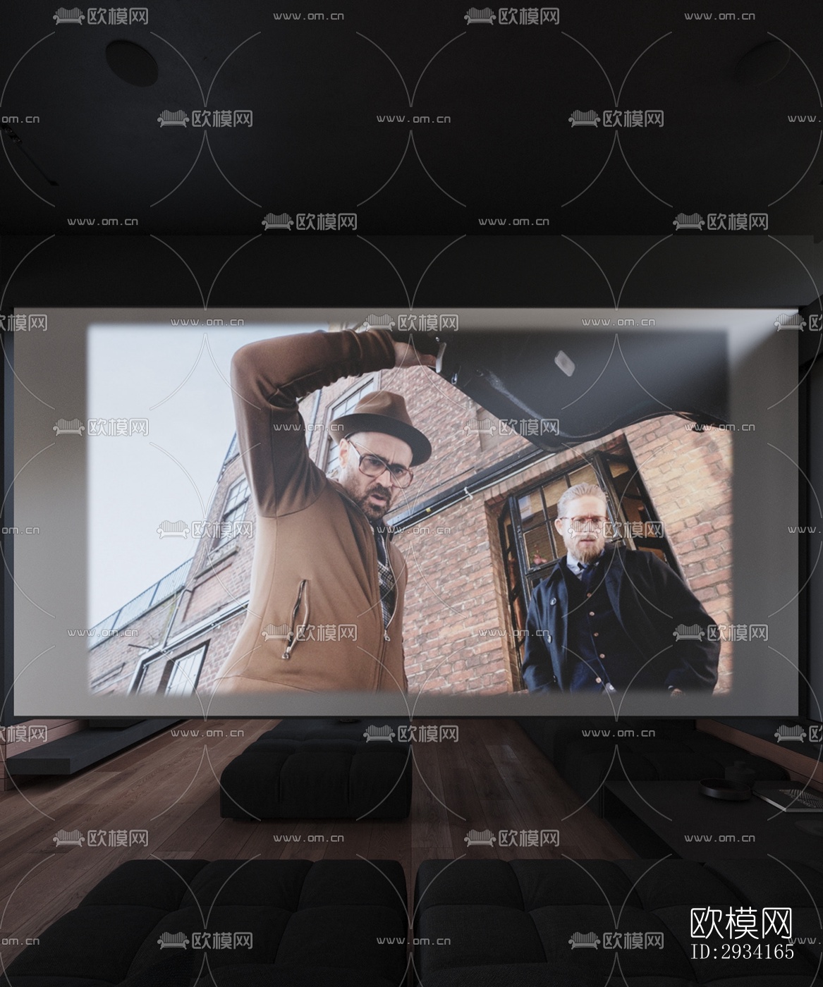 高级灰别墅效果图下载（渲染图1）