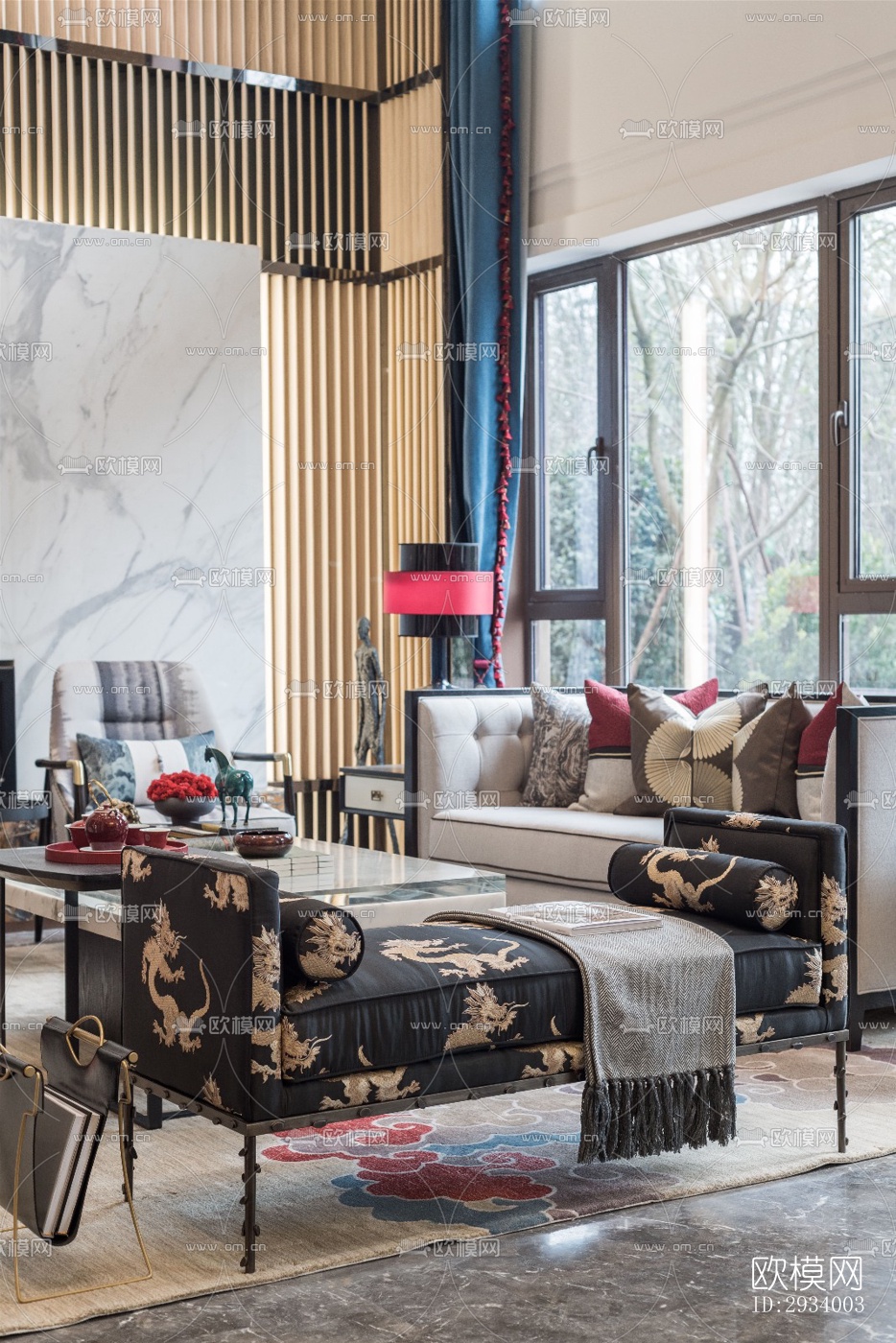 新中式别墅效果图下载（渲染图3）