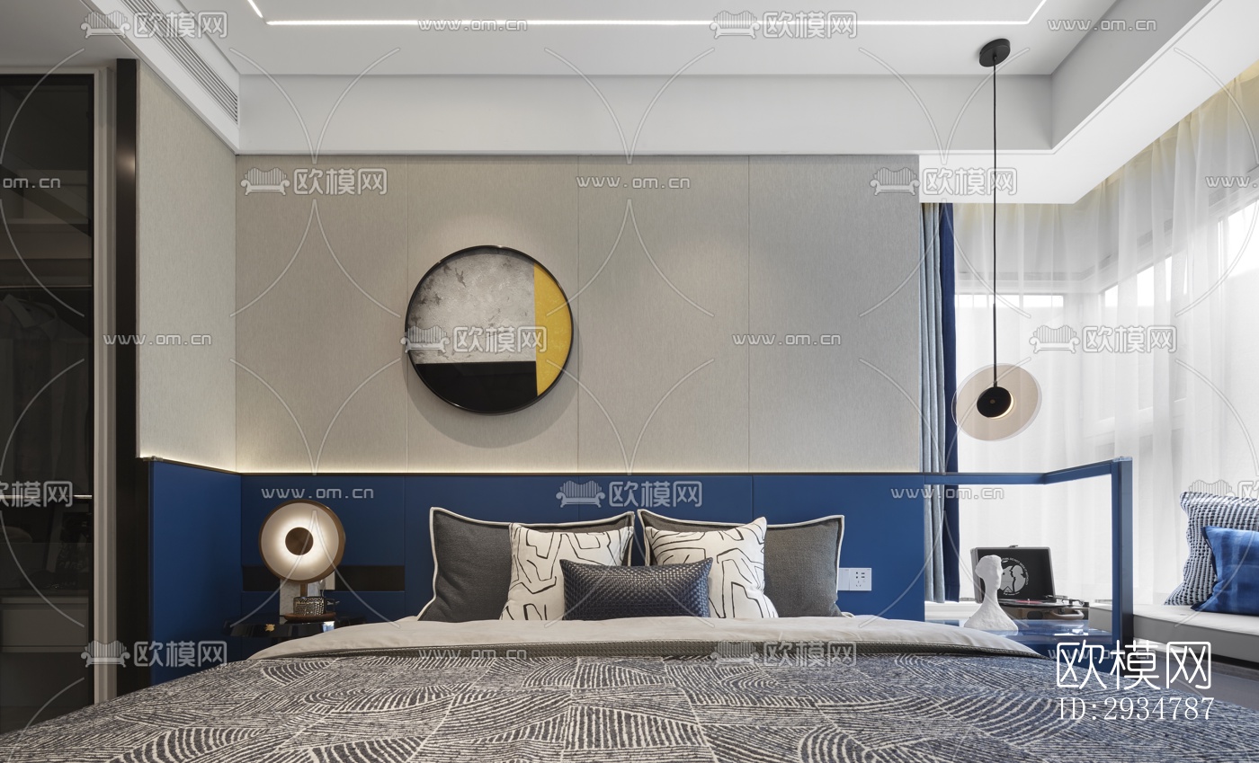 现代平层效果图下载（渲染图6）