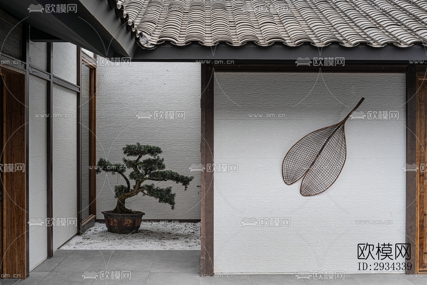 中式平层效果图下载（渲染图1）