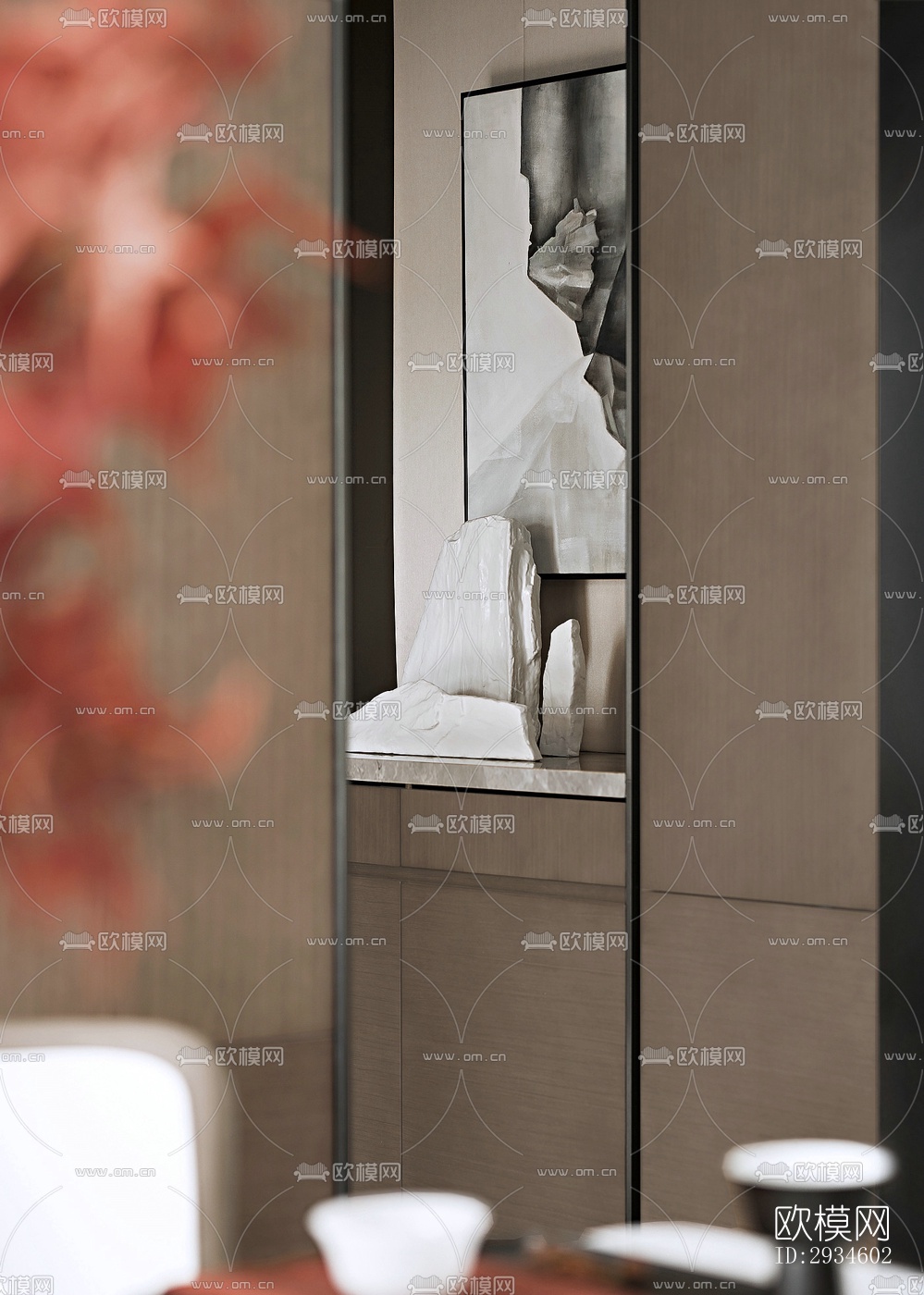 新中式平层效果图下载（渲染图11）