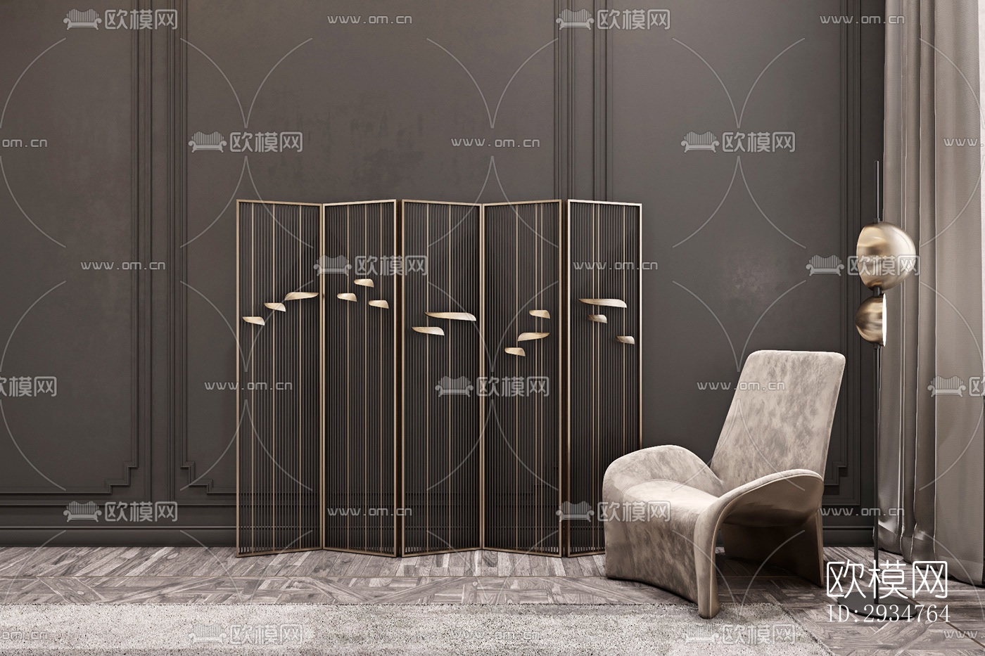 现代平层效果图下载（渲染图12）