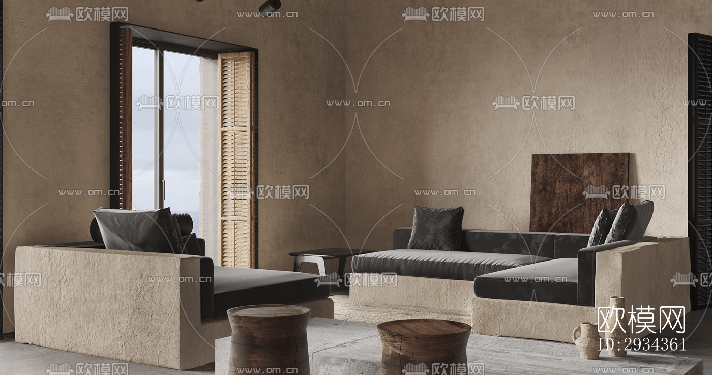 侘寂平层效果图下载（渲染图17）