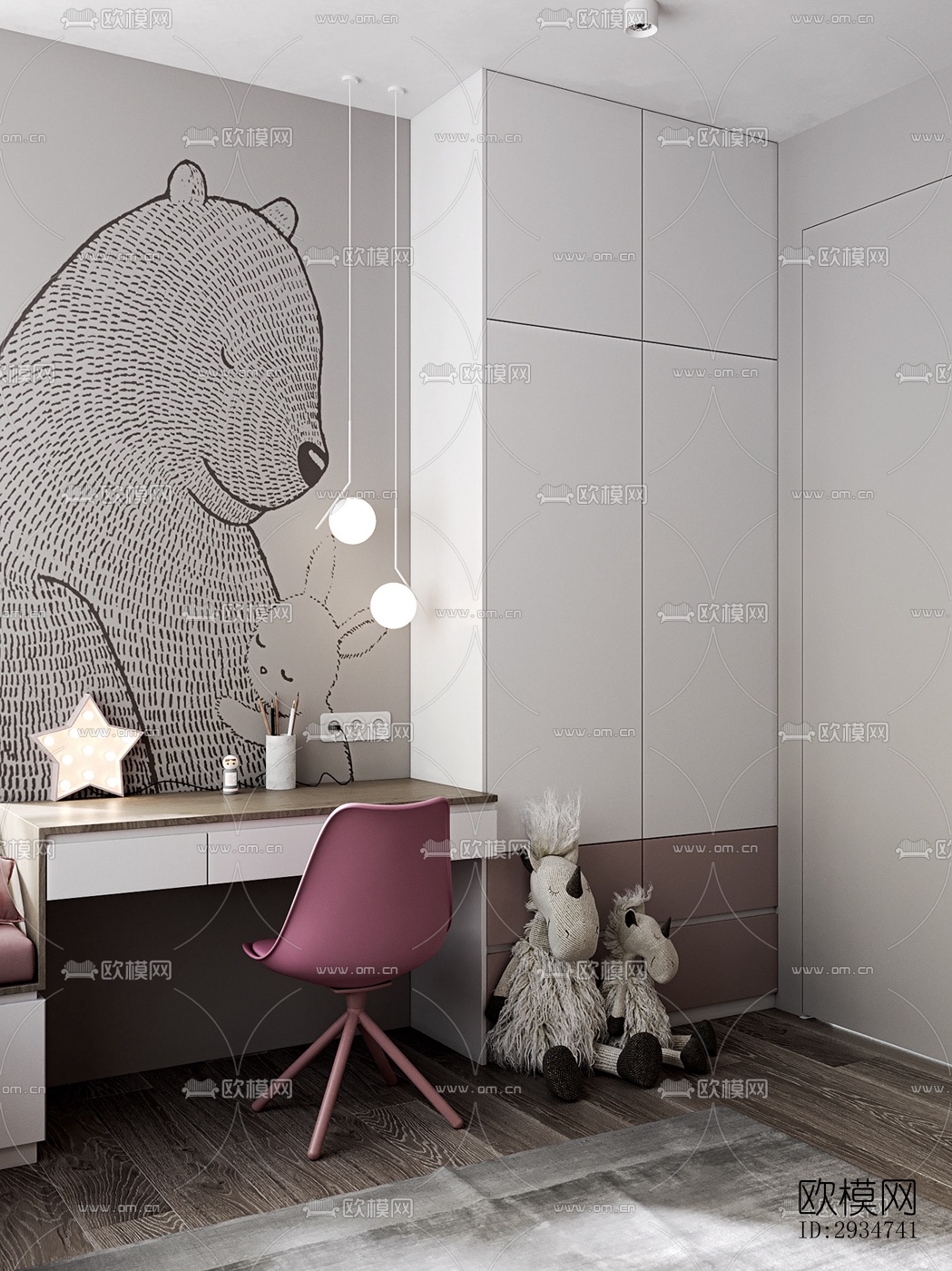 现代平层效果图下载（渲染图12）