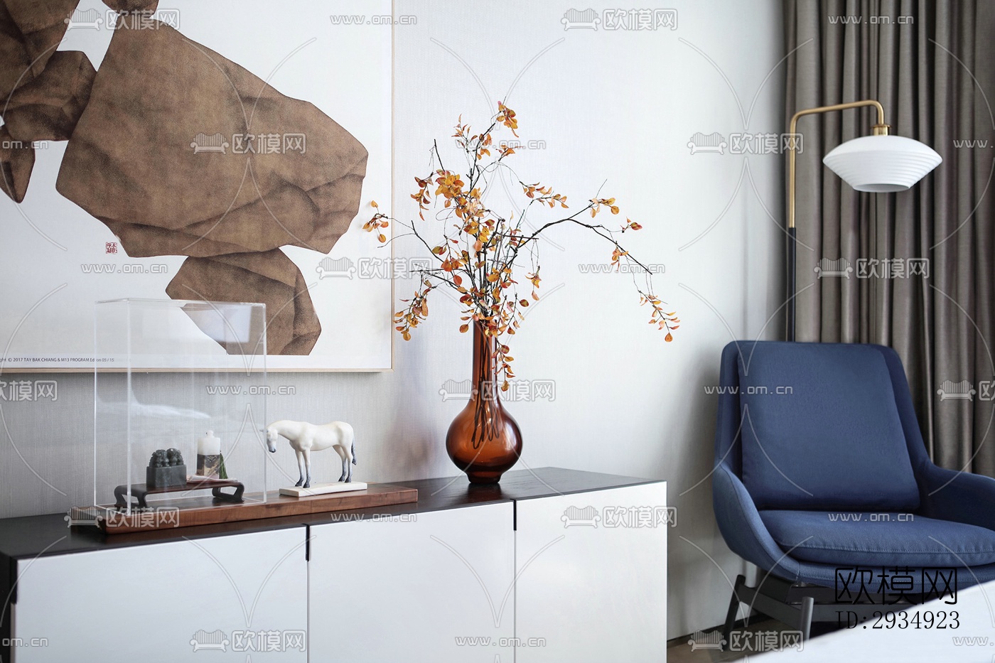 现代平层效果图下载（渲染图13）