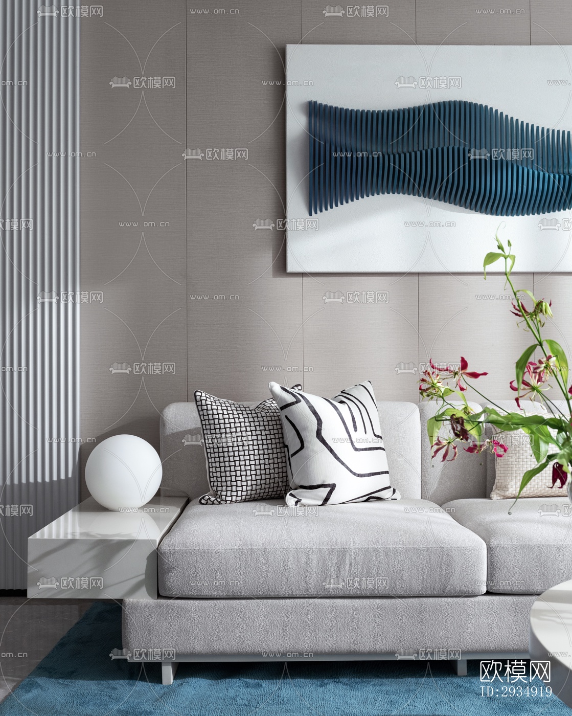 现代平层效果图下载（渲染图16）